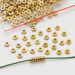 100 pcs 14k Gold Stainless Steel 5mm Rondelle Spacer Beads – Spacer Beads for Jewelry Making, Bracelet, Earrings & Necklace DIY Supplies