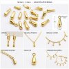 100 Pcs 8x3mm Gold Teardrop Charm Pendant, Gold Plated Brass Drop Charm, Tiny Dangle Pendant for Earrings, Necklace & Bracelet Making, Extender Charm Supplies
