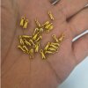 100 Pcs 8x3mm Gold Teardrop Charm Pendant, Gold Plated Brass Drop Charm, Tiny Dangle Pendant for Earrings, Necklace & Bracelet Making, Extender Charm Supplies
