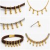 100 Pcs 8x3mm Gold Teardrop Charm Pendant, Gold Plated Brass Drop Charm, Tiny Dangle Pendant for Earrings, Necklace & Bracelet Making, Extender Charm Supplies