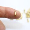 100 Pcs 8x3mm Gold Teardrop Charm Pendant, Gold Plated Brass Drop Charm, Tiny Dangle Pendant for Earrings, Necklace & Bracelet Making, Extender Charm Supplies
