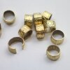 50 Pcs Gold Ethnic Slider Beads for Leather - 9x5mm Patterned Tube Beads - Viking Style Hair & Beard Beads - DIY Braided Leather Cord Jewelry Supplies