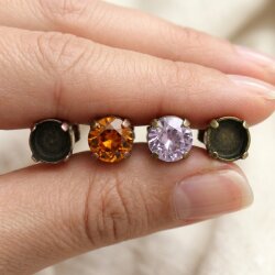 6mm Stud Earring Settings for Swarovski Chatons, Antique...