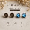 6mm Stud Earring Settings for Swarovski Chatons, Antique Brass & Copper Earrings, Empty Cup Settings, DIY Jewelry Making Supplies