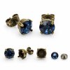6mm Stud Earring Settings for Swarovski Chatons, Antique Brass & Copper Earrings, Empty Cup Settings, DIY Jewelry Making Supplies