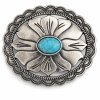 Western Türkis Gürtelschnalle, Antiksilber Floral Concho Gürtelschnalle, Ovale Cowboy Cowgirl Gürtelschnalle, passend für 35–40 mm breite Gürtel