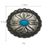 Western Türkis Gürtelschnalle, Antiksilber Floral Concho Gürtelschnalle, Ovale Cowboy Cowgirl Gürtelschnalle, passend für 35–40 mm breite Gürtel