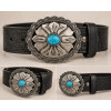 Western Türkis Gürtelschnalle, Antiksilber Floral Concho Gürtelschnalle, Ovale Cowboy Cowgirl Gürtelschnalle, passend für 35–40 mm breite Gürtel