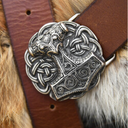 Wikinger Thors Hammer Gürtelschnalle, Antiksilber Mjölnir Schnalle, Keltische Knoten, Mittelalter Viking Gürtel