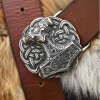 Wikinger Thors Hammer Gürtelschnalle, Antiksilber Mjölnir Schnalle, Keltische Knoten, Mittelalter Viking Gürtel