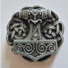 Wikinger Thors Hammer Gürtelschnalle, Antiksilber Mjölnir Schnalle, Keltische Knoten, Mittelalter Viking Gürtel