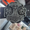 Wikinger Thors Hammer Gürtelschnalle, Antiksilber Mjölnir Schnalle, Keltische Knoten, Mittelalter Viking Gürtel