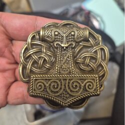 Wikinger Thors Hammer Gürtelschnalle, Antik Messing Mjölnir Schnalle, Keltische Knoten, Mittelalter Viking Gürtel