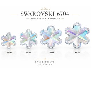 Swarovski 6704 Snowflake Crystal AB Anhänger – 20 mm, 25 mm, 30 mm, 35 mm
