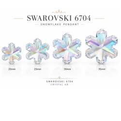 Swarovski 6704 Snowflake Crystal AB Pendant – 20...