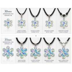 Swarovski 6704 Snowflake Crystal AB Anhänger – 20 mm, 25 mm, 30 mm, 35 mm