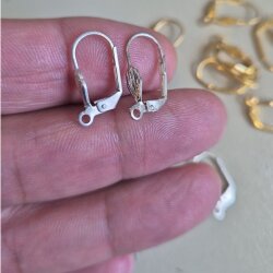 10 Pairs Brass Leverback Earring Hooks – Earring Findings, Jewelry Making Supplies