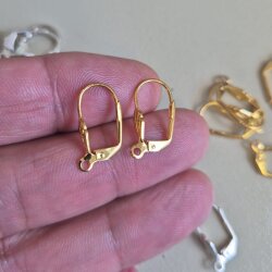 10 Pairs Brass Leverback Earring Hooks – Earring Findings, Jewelry Making Supplies