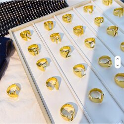 Gold Initial Ring, Adjustable Letter Ring, Personalized Alphabet Ring, Chunky Statement Ring, Gold Monogram Ring, Gift for Her