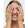 Gold Initial Ring, Adjustable Letter Ring, Personalized Alphabet Ring, Chunky Statement Ring, Gold Monogram Ring, Gift for Her