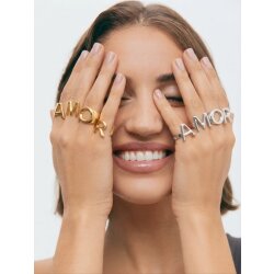 Initialen Ring Antik Silber – Verstellbarer Buchstaben Ring, Unisex
