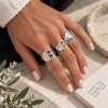Initialen Ring Antik Silber – Verstellbarer Buchstaben Ring, Unisex