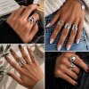 Initialen Ring Antik Silber – Verstellbarer Buchstaben Ring, Unisex