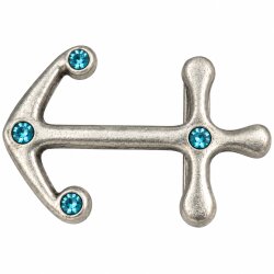 Anker Gürtelschnalle mit 4 mm Swarovski Kristallen