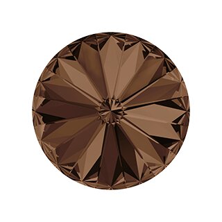12 mm Rivoli Ohrringe mit Swarovski Kristallen 1 Smoked Topaz