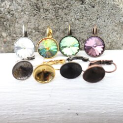 Ohrring Fassung fr 10 mm Rivoli Swarovski Stein