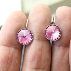 Earring setting for 10 mm Rivoli Swarovski Crystals