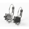 Earring setting for 8 mm Princess Square Swarovski Crystals