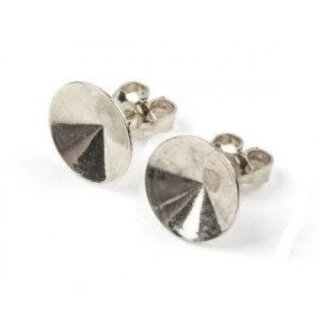 Stud Earring setting for 10 mm Rivoli Swarovski Crystals