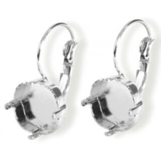 Ohrring Fassung für 10 mm Cushion Square Swarovski Stein