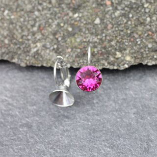 Ohrring Fassung fr 8 mm Chatons Swarovski Stein