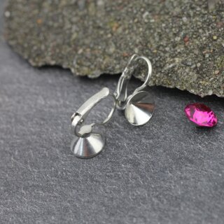 Ohrring Fassung fr 8 mm Chatons Swarovski Stein