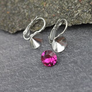 Ohrring Fassung fr 8 mm Chatons Swarovski Stein