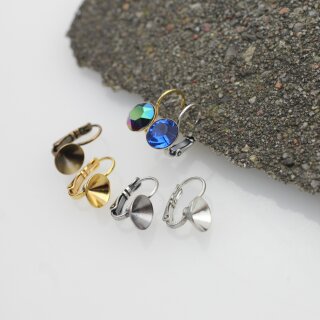 Ohrring Fassung fr 8 mm Chatons Swarovski Stein