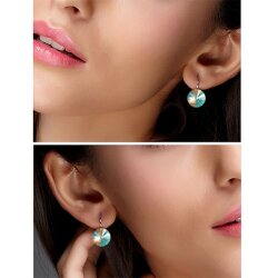 Earring setting for 10 mm Rivoli Swarovski and Preciosa crystals