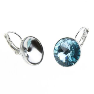 Earring setting for 14 mm Rivoli Swarovski Crystals