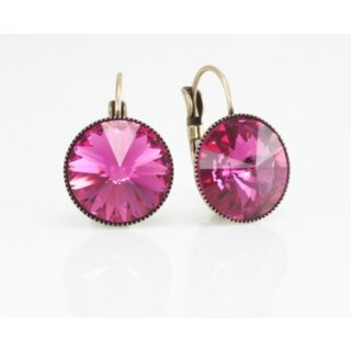 Ohrring Fassung fr 14 mm Rivoli Swarovski Stein