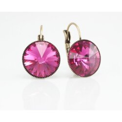 Earring setting for 14 mm Rivoli Swarovski Crystals