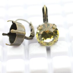 Ohrring Fassung für 10 mm Chatons, Rivoli Swarovski...