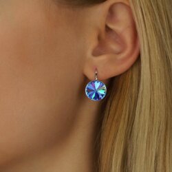 Earring setting for 14 mm Rivoli Swarovski Crystals