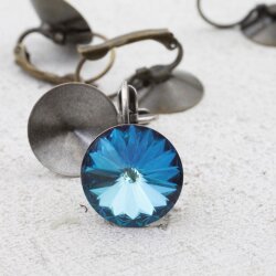14mm Rivoli Leverback Ohrhaken Rohlinge, passend für Swarovski 1122 & gleich große Steine