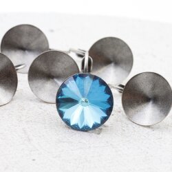 14mm Rivoli Leverback Ohrhaken Rohlinge, passend für Swarovski 1122 & gleich große Steine