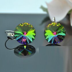 14mm Rivoli Leverback Ohrhaken Rohlinge, passend für Swarovski 1122 & gleich große Steine