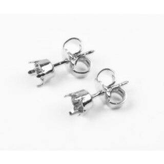 Ohrstecker Fassung fr 4 mm Chatons Swarovski Stein