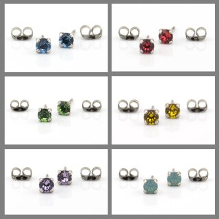 Ohrstecker Fassung fr 4 mm Chatons Swarovski Stein