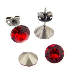 Ohrring Fassung fr 8 mm Chatons Swarovski Stein
